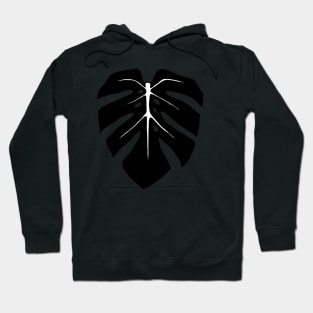 Black Monstera Leaf Hoodie